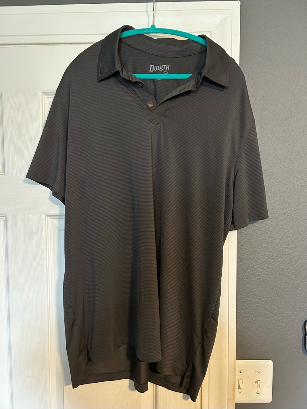 Duluth Trading Co Men's Dark Charcoal Short-Sleeve Polo